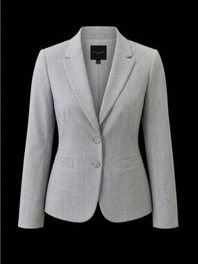 The Limited Light Gray Tailored Women's Double Button Blazer
